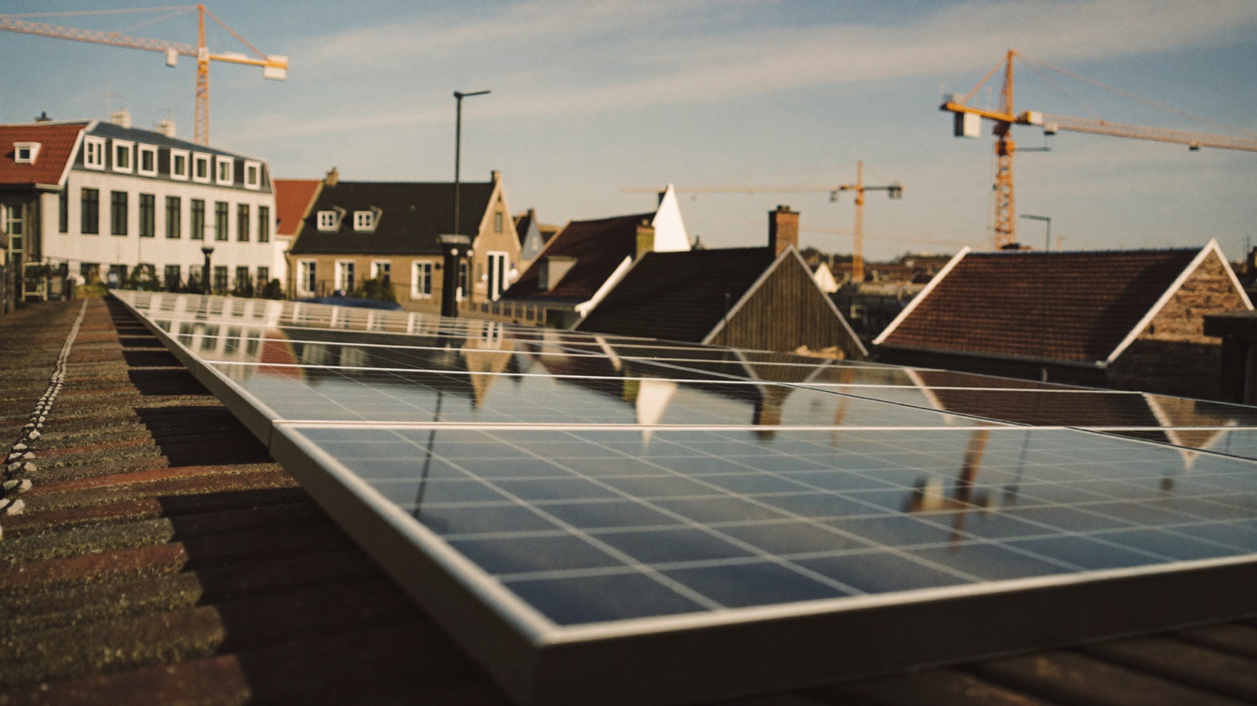 Solar panels covering a roof in Amsterdam